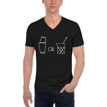 Load image into Gallery viewer, Shaken or Stirred Unisex Short Sleeve V-Neck T-Shirt - My Shift Drink