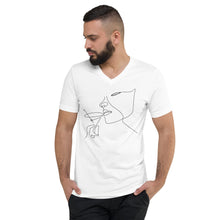 Load image into Gallery viewer, Unisex Short Sleeve V-Neck T-Shirt Victoria's Cocktail Minimalism - My Shift Drink