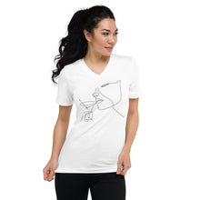 Load image into Gallery viewer, Unisex Short Sleeve V-Neck T-Shirt Victoria's Cocktail Minimalism - My Shift Drink