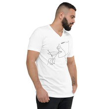 Load image into Gallery viewer, Unisex Short Sleeve V-Neck T-Shirt Victoria's Cocktail Minimalism - My Shift Drink