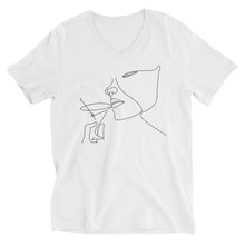 Load image into Gallery viewer, Unisex Short Sleeve V-Neck T-Shirt Victoria's Cocktail Minimalism - My Shift Drink