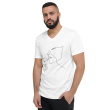 Load image into Gallery viewer, Unisex Short Sleeve V-Neck T-Shirt Victoria's Cocktail Minimalism - My Shift Drink