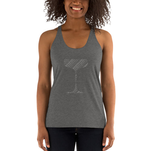Women's Racerback Tank With Bar tool pattern in an antoinette coupe - My Shift Drink