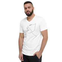 Load image into Gallery viewer, Unisex Short Sleeve V-Neck T-Shirt Victoria&#39;s Cocktail Minimalism - My Shift Drink
