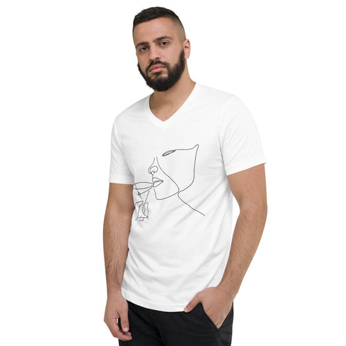 Unisex Short Sleeve V-Neck T-Shirt Victoria's Cocktail Minimalism - My Shift Drink