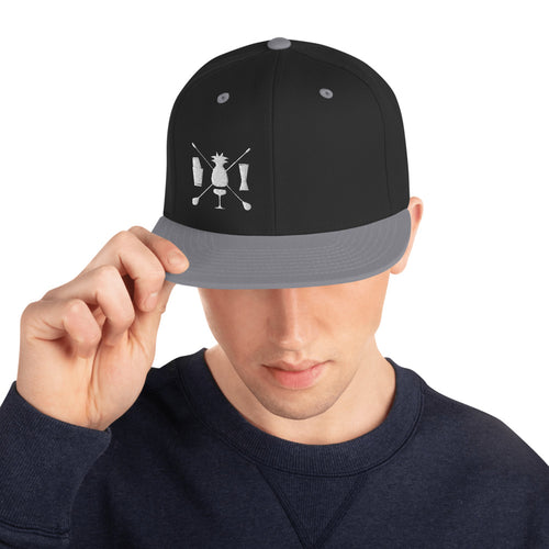 Pineapple Bar Tender Cross logo Snapback Hat - My Shift Drink